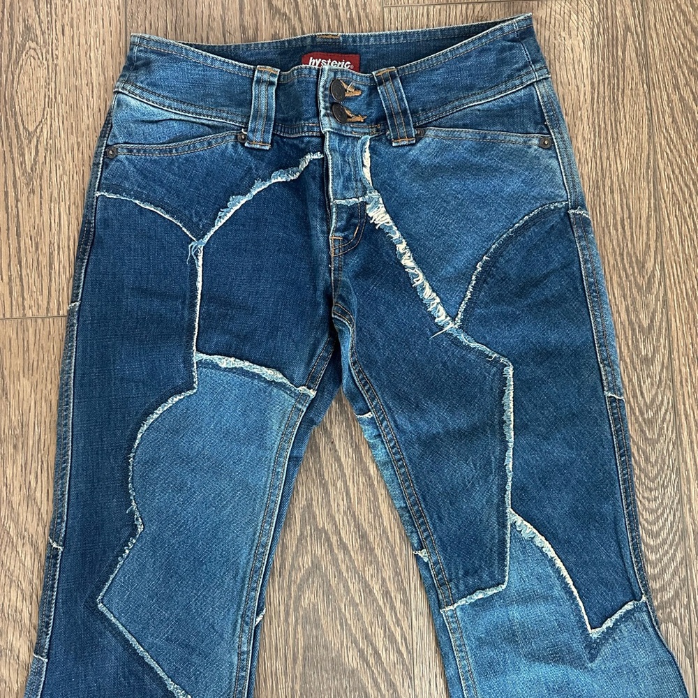 Vintage Hysteric Glamour Asymmetrical Patchwork Denim Jeans (S)